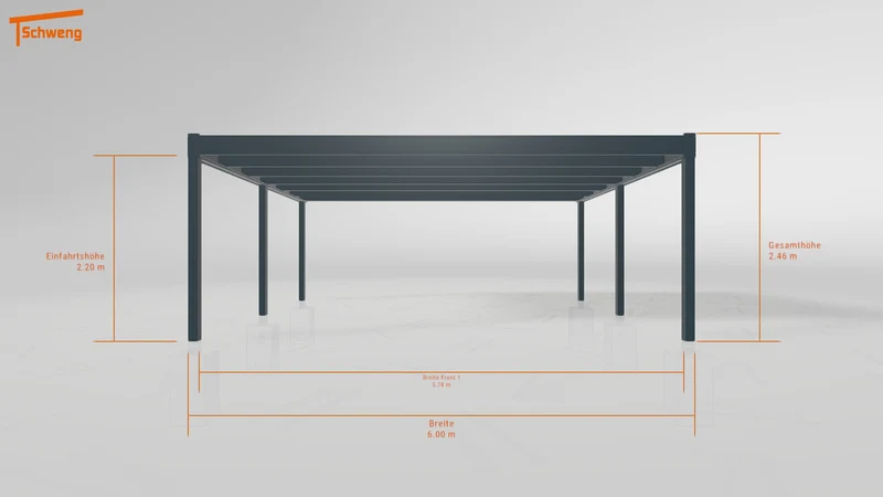 #DE Schweng Flachdachcarport C600 (ID 852x4x)