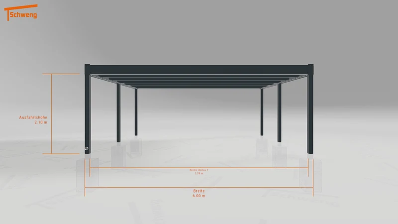 #DE Schweng Flachdachcarport C600 (ID 852x4x)