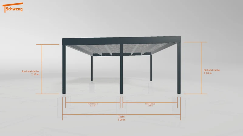 #DE Schweng Flachdachcarport C600 (ID 852x4x)