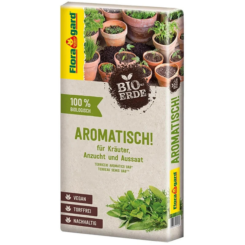 Floragard Bio Aussaat- & Kräutererde – Für zuverlässige Keimung & aromatische Kräuter - 10l