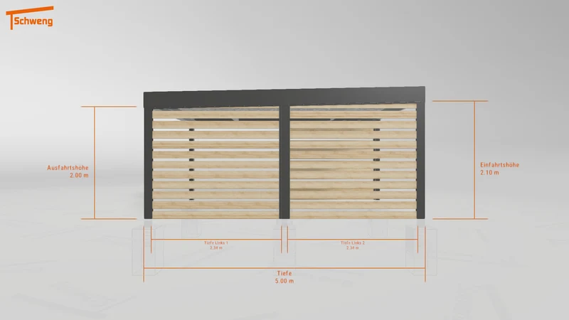 #DE Schweng Flachdachcarport C600 (ID 3359kn)