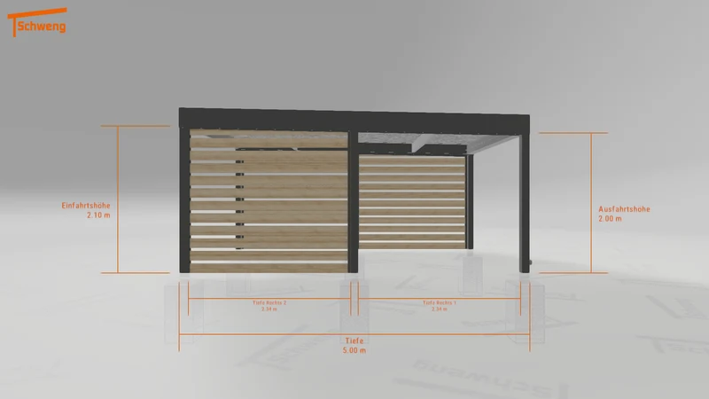 #DE Schweng Flachdachcarport C600 (ID 3359kn)