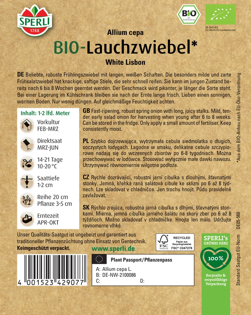BIO Lauchzwiebelsamen