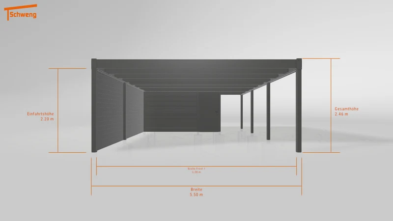 #DE Schweng Flachdachcarport C600 (ID bk4yj5)
