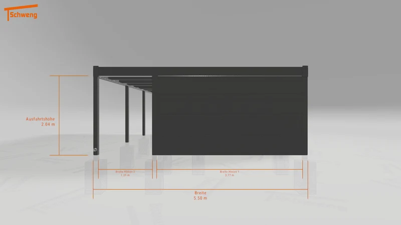 #DE Schweng Flachdachcarport C600 (ID bk4yj5)