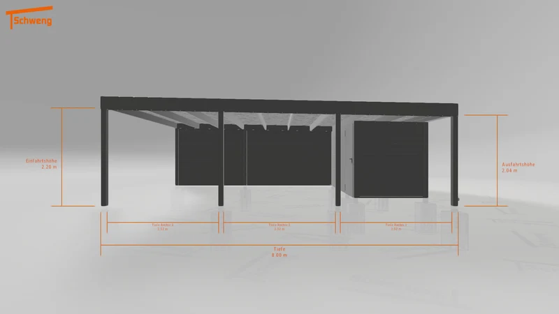 #DE Schweng Flachdachcarport C600 (ID bk4yj5)
