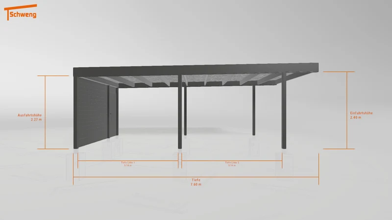 #DE Schweng Flachdachcarport C600 (ID 77jp5g)