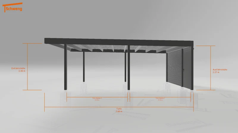 #DE Schweng Flachdachcarport C600 (ID 77jp5g)