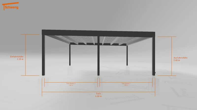 #DE Schweng Flachdachcarport C600+ (ID w3bd9w)