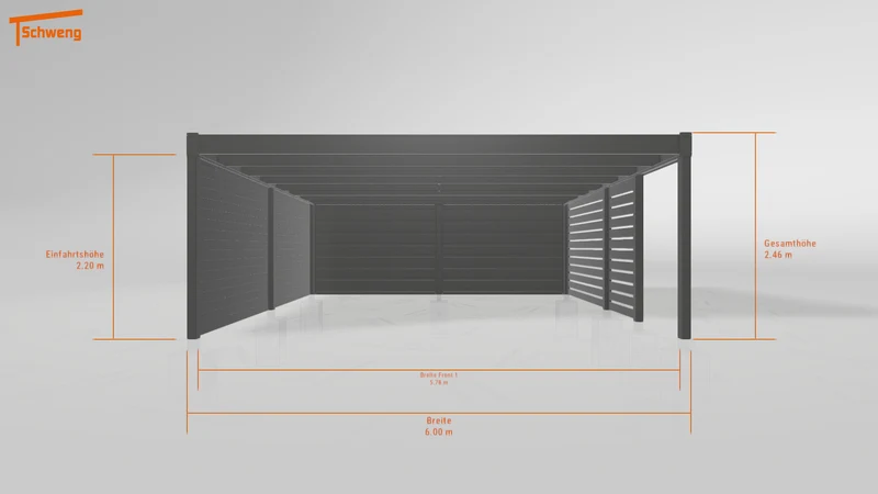 #DE Schweng Flachdachcarport C600+ (ID pb748y)