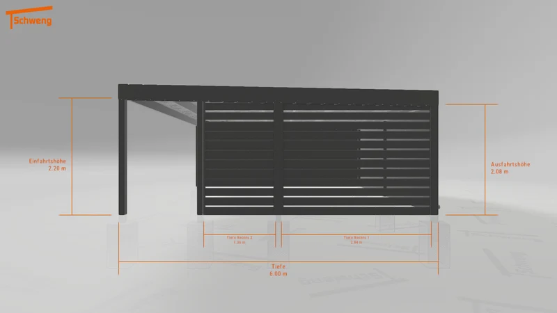 #DE Schweng Flachdachcarport C600+ (ID pb748y)