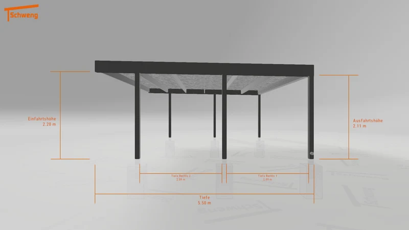 #DE Schweng Flachdachcarport C600 (ID mj947g) #MTG