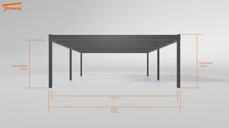 #DE Schweng Flachdachcarport C600+ (ID 852v4m)