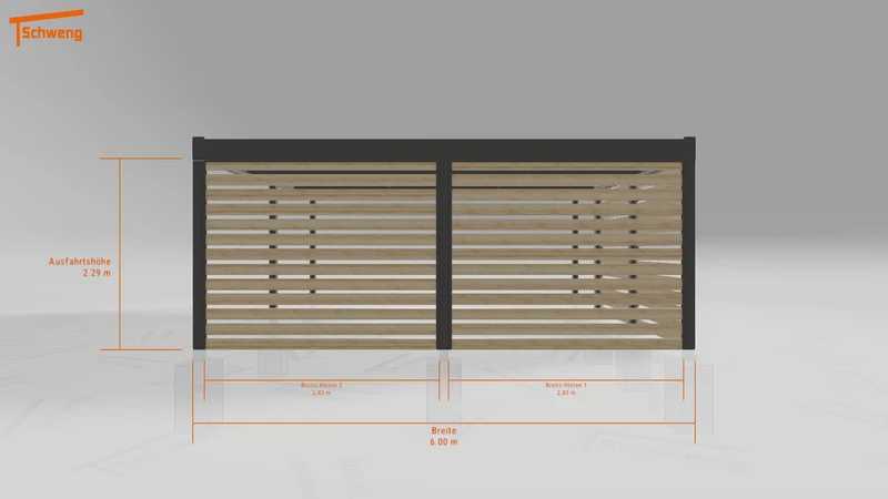 #DE Schweng Flachdachcarport C600+ (ID 427y5g) #MTG