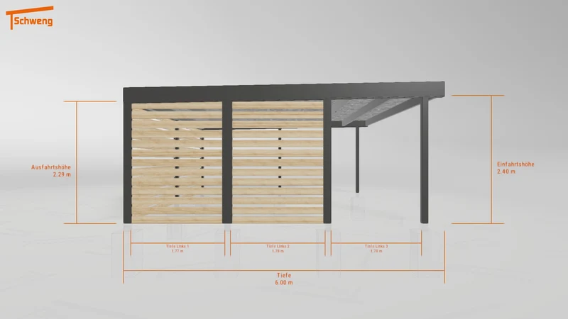 #DE Schweng Flachdachcarport C600+ (ID 427y5g) #MTG