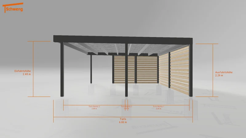 #DE Schweng Flachdachcarport C600+ (ID 427y5g) #MTG