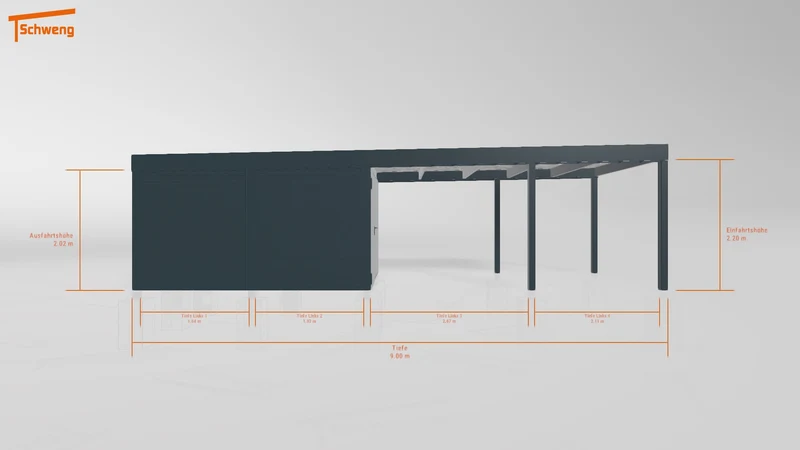 #DE Schweng Flachdachcarport C600 (ID jj4dmq)