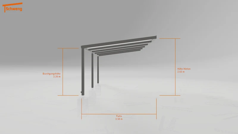 #DE Schweng Terrassenüberdachung S350 (ID k2483g)