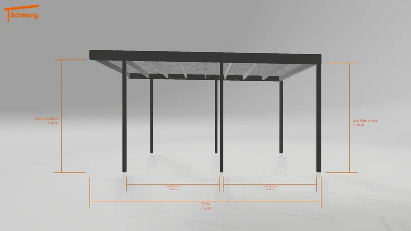 #DE Schweng Flachdachcarport C600 (ID g72nzb)