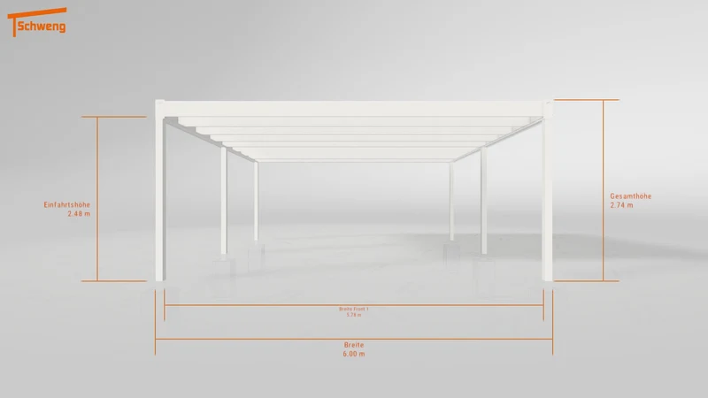 #DE Schweng Flachdachcarport C600 (ID 4273ym)