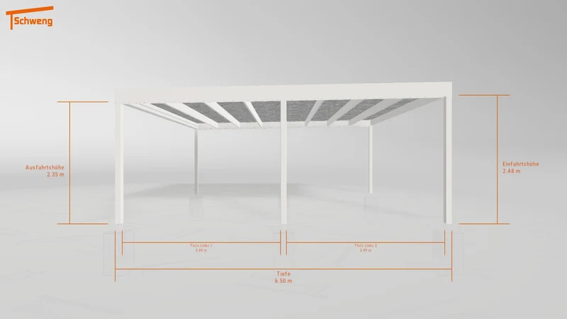 #DE Schweng Flachdachcarport C600 (ID 4273ym)