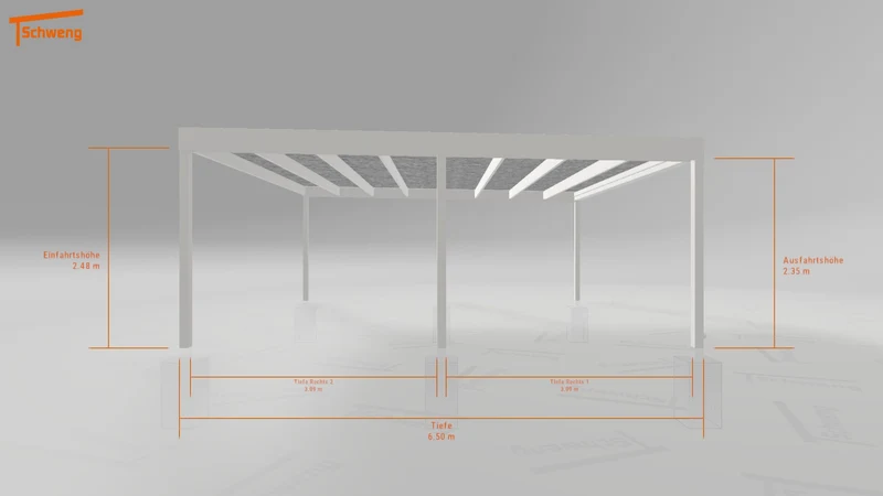 #DE Schweng Flachdachcarport C600 (ID 4273ym)