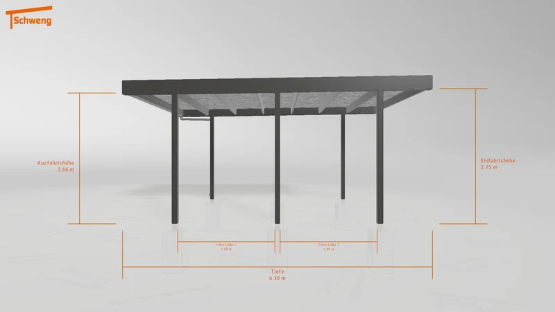 #DE Schweng Flachdachcarport C600 (ID dv4r7q)