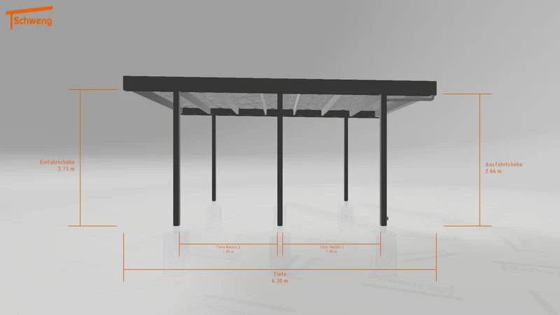 #DE Schweng Flachdachcarport C600 (ID dv4r7q)