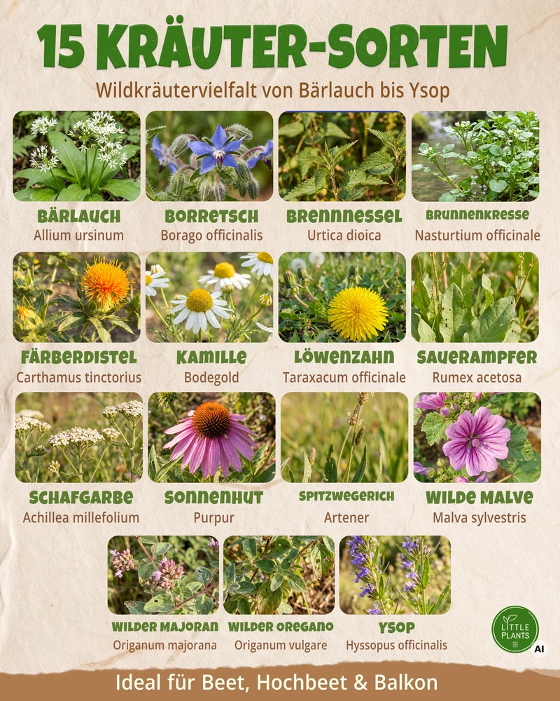 Bio-Wildkräuterset mit 15 Sorten