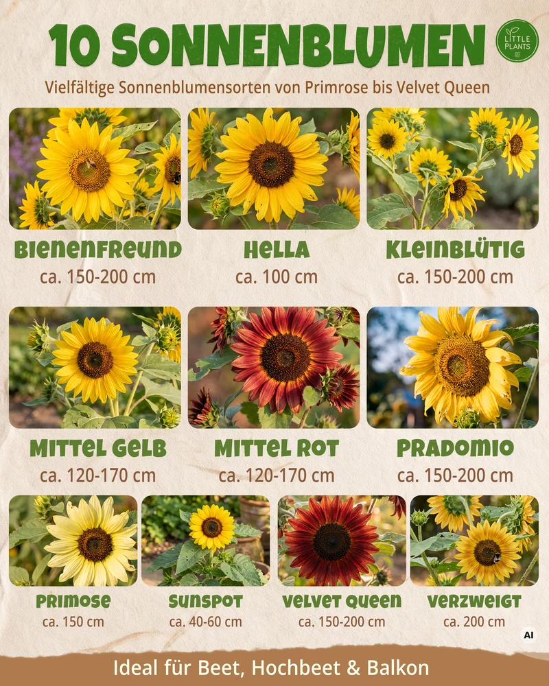 Bio Sonnenblumensamen Set mit 10 Sorten