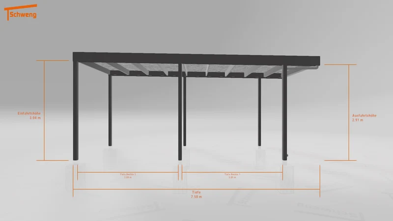 #DE Schweng Flachdachcarport C600+ (ID g72jk8)
