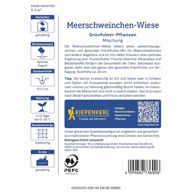 Kiepenkerl Meerschweinchen-Wiese Grünfutter-Pflanzen