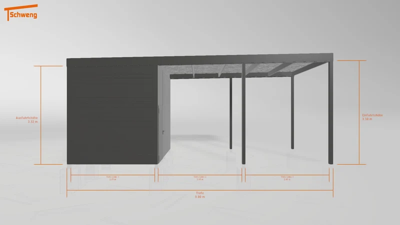 #DE Schweng Flachdachcarport C600 (ID 33jzyw)