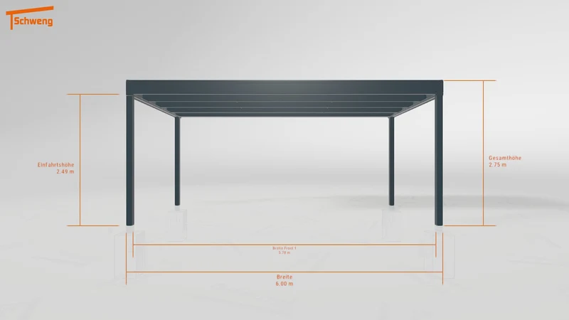 #DE Schweng Flachdachcarport C600+ (ID 42wm55) #MTG