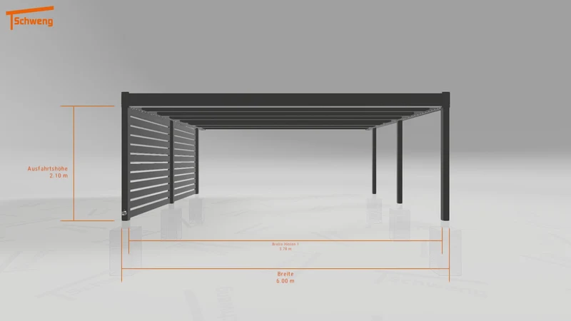 #DE Schweng Flachdachcarport C600 (ID v47w2q)