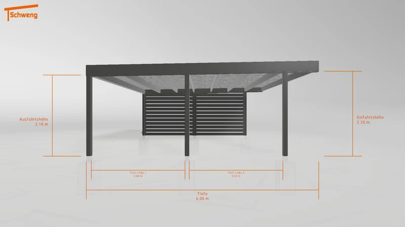 #DE Schweng Flachdachcarport C600 (ID v47w2q)