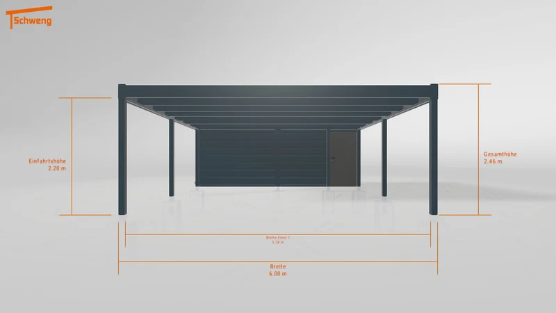 #DE Schweng Flachdachcarport C600+ (ID bk4v4b)