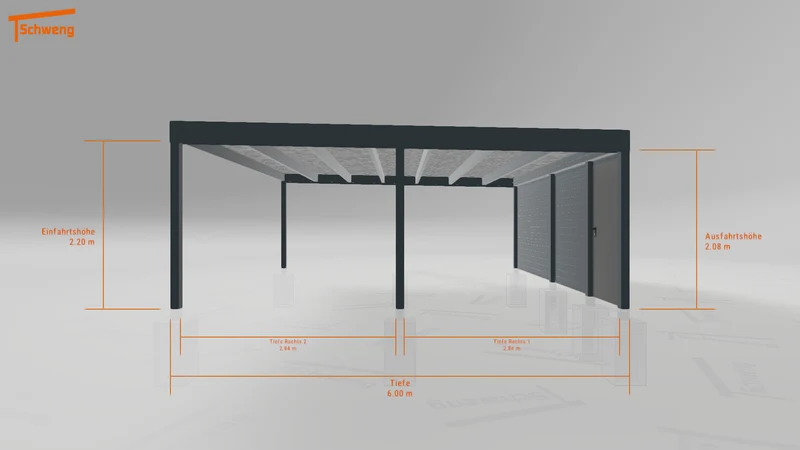 #DE Schweng Flachdachcarport C600+ (ID bk4v4b)