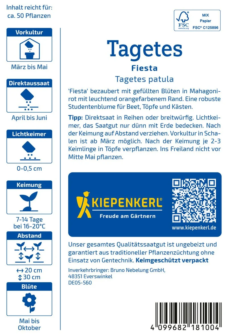 Studentenblumensamen Fiesta