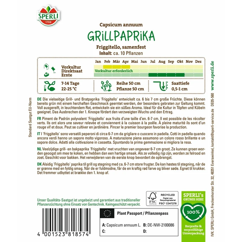 SPERLI Grillpaprika 'Friggitello'