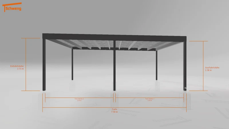 #DE Schweng Flachdachcarport C600 (ID pbpy53)