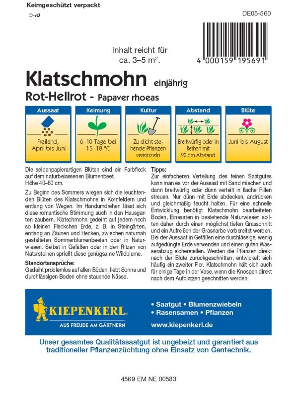 Klatschmohn Rot-Hellrot