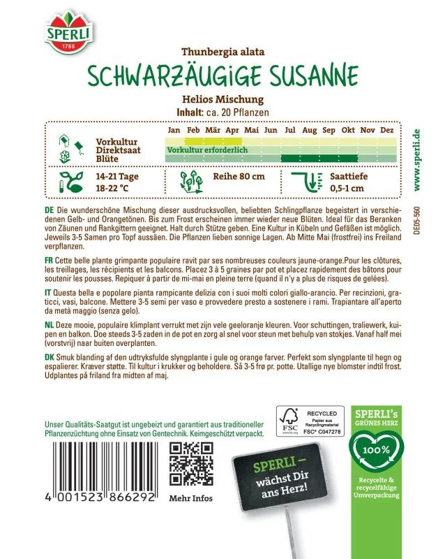 Schwarzäugige Susanne Helios Mischung