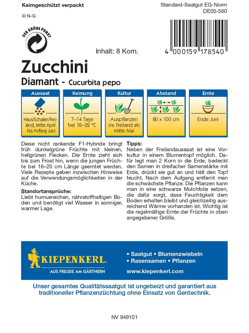 Zucchinisamen Diamant, F1