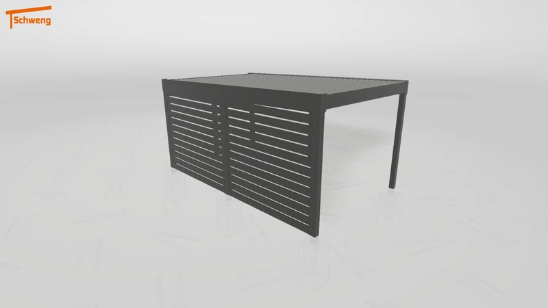 #DE Schweng Flachdachcarport C600 (ID 8528pm)