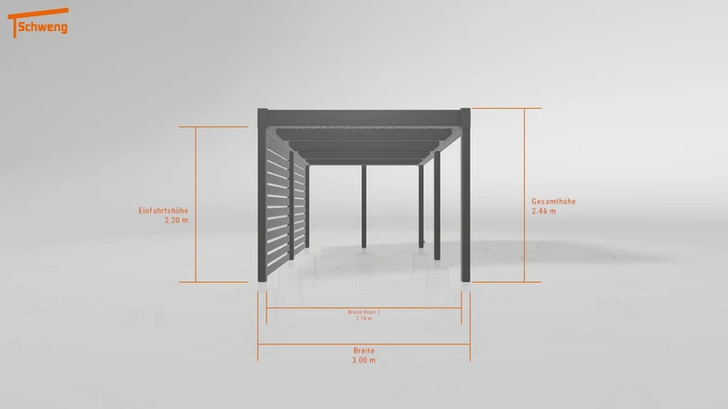 #DE Schweng Flachdachcarport C600 (ID 8528pm)