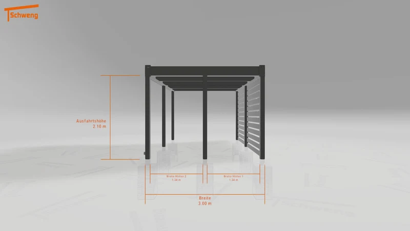 #DE Schweng Flachdachcarport C600 (ID 8528pm)