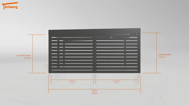 #DE Schweng Flachdachcarport C600 (ID 8528pm)