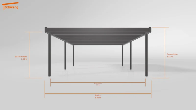 #DE Schweng Flachdachcarport C600+ (ID zbgp29) #MTG