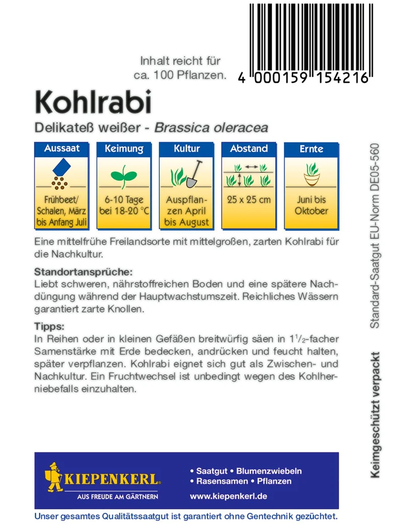 Kohlrabisamen Delikateß weißer